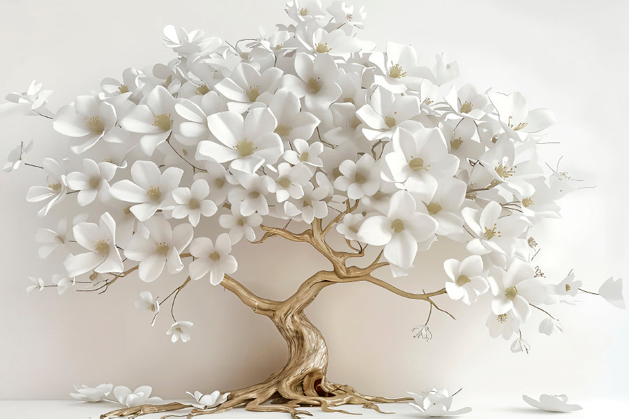 Elegant White Tree in Full Bloom Print 100% Australian Made 60x40cm Stretched Canvas Ready to Hang