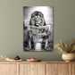 Lion Sitting on A Toilet, Reading a Newspaper, Black & White Print 100% Australian Made 40x60cm Stretched Canvas Ready to Hang