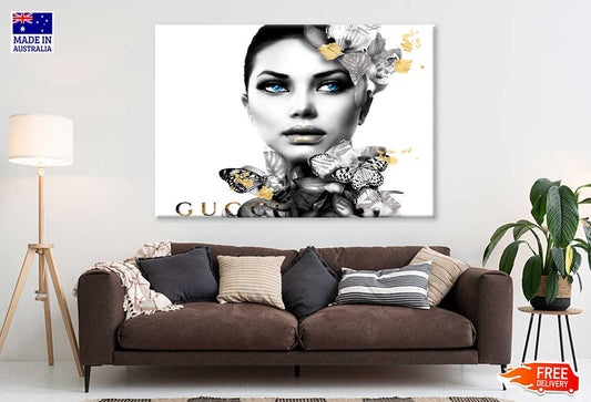 Fashion Girl Gold Design Print 100% Australian Made Stretched Canvas Ready to Hang - FS - 168