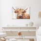 Highland Cow with a Crown of Blooms Print 100% Australian Made 60x40cm Stretched Canvas Ready to Hang