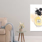 Black Flower with Gold Perfume Bottle Print 100% Australian Made Stretched Canvas Ready to Hang - FS - 158