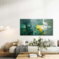 Green Abstract Oil Texture Wall Art Canvas Office Home Room Framed 120x60 cm