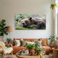 Brown Bear Grizzly Wildlife Wall Art Canvas Office Home Room Framed 80x45cm