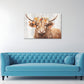 Highland Cow with a Crown of Blooms Print 100% Australian Made 60x40cm Stretched Canvas Ready to Hang