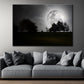 A Full Moon Shining Bright at Night Print 100% Australian Made Stretched Canvas Ready to Hang - BW-101