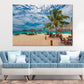 Maldives Ocean With Cabana Huts Print 100% Australian Made Stretched Canvas Ready to Hang - BC-101