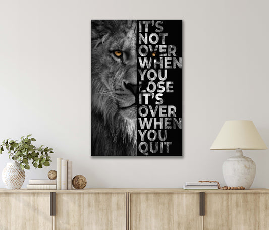 Motivation Poster Lion Print 100% Australian Made 40x60cm Stretched Canvas Ready to Hang