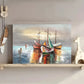 Vibrant Fishing Boat Healing & Vintage Wall Print 100% Australian Made 60x40cm Stretched Canvas Ready to Hang