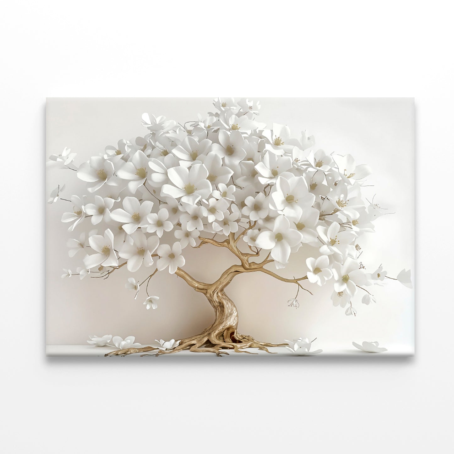 Elegant White Tree in Full Bloom Print 100% Australian Made 60x40cm Stretched Canvas Ready to Hang