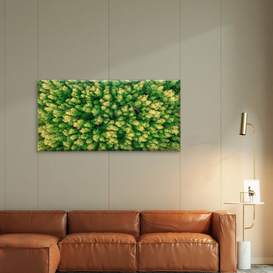 Aerial View of Green Trees Rain Forest Wall Art Canvas Office Home Room Framed 80x45cm