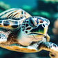 Tropical Sea Turtle Ocean Life Underwater Wall Art Canvas Office Home Room Framed 120x60cm