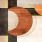 Mid Century Terracotta Geo Wall Art Canvas Office Home Room Framed 120x60cm
