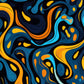 Blue Orange Fluid Liquid Swirl Wall Art Canvas Office Home Room Framed 120x60 cm