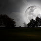 A Full Moon Shining Bright at Night Print 100% Australian Made Stretched Canvas Ready to Hang - BW-101