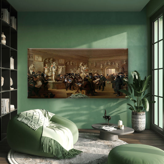 Museum Heist Street Art Wall Art Canvas Office Home Room Framed 80x45cm