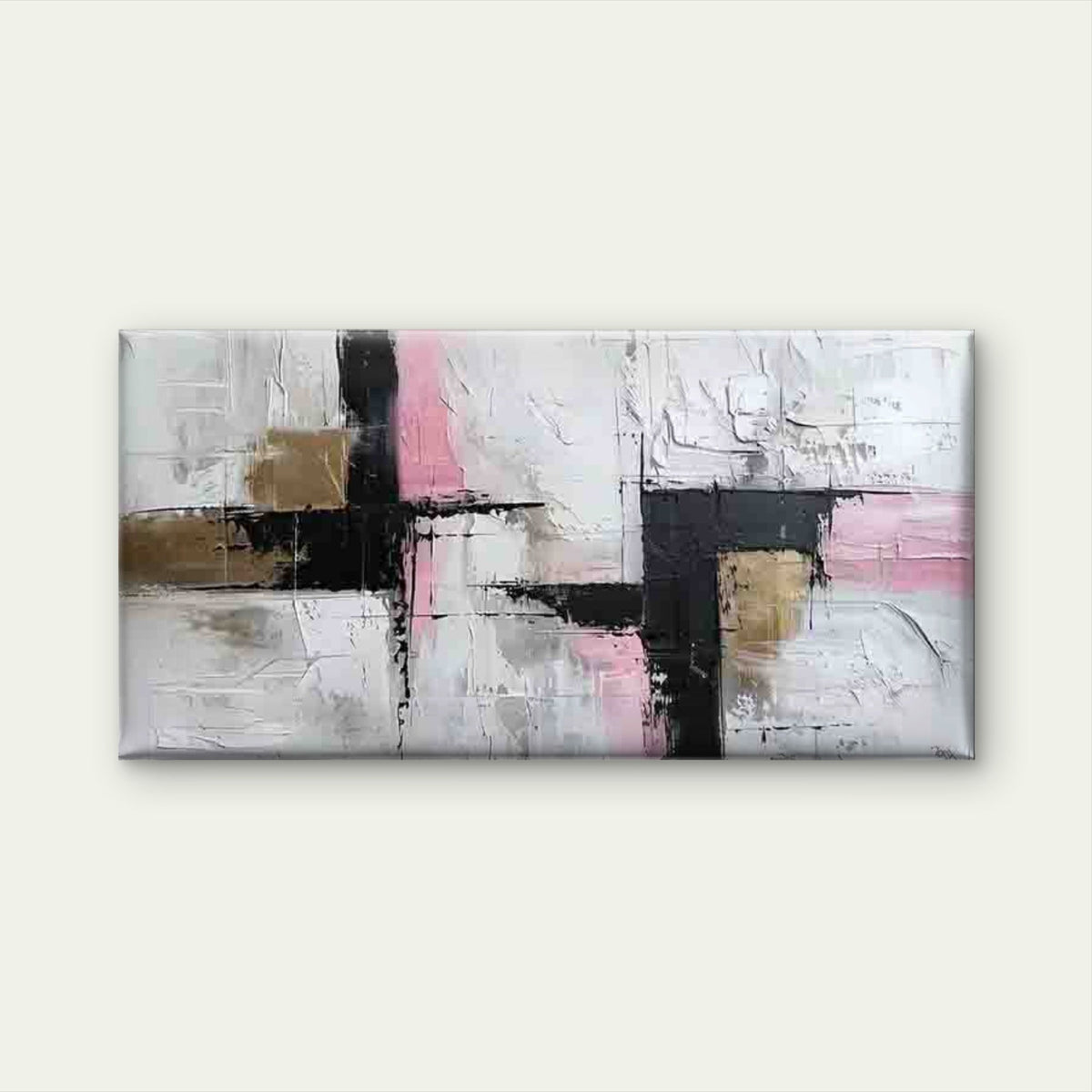 Abstract Geometric Design Wall Art Canvas Office Home Room Framed 80x45cm
