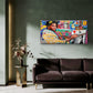 Maximalist Street Culture Wall Art Canvas Office Home Room Framed 120x60cm