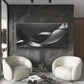 Shades Of Grey Waves Wall Art Canvas Office Home Room Framed 120x60cm