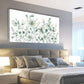 Elegant Flowers Abstract Green Botanical Wall Art canvas office home room framed 120x60cm