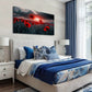 Red Field Poppies Sunset Wall Art canvas office home room framed 120x60cm
