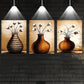 3pcs Watercolor Elegant Plant Vase Design Metal Print Ready to Hang Art