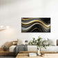 Liquid Flow Black & Golden Wall Art Canvas Office Home Room Framed 120x60cm