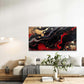 Abstract Red Black Golden Fluid Wall Art Canvas Office Home Room Framed 120x60cm