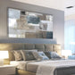 Vintage Abstract Gray Blue Brown Wall Art canvas office home room framed 120x60cm