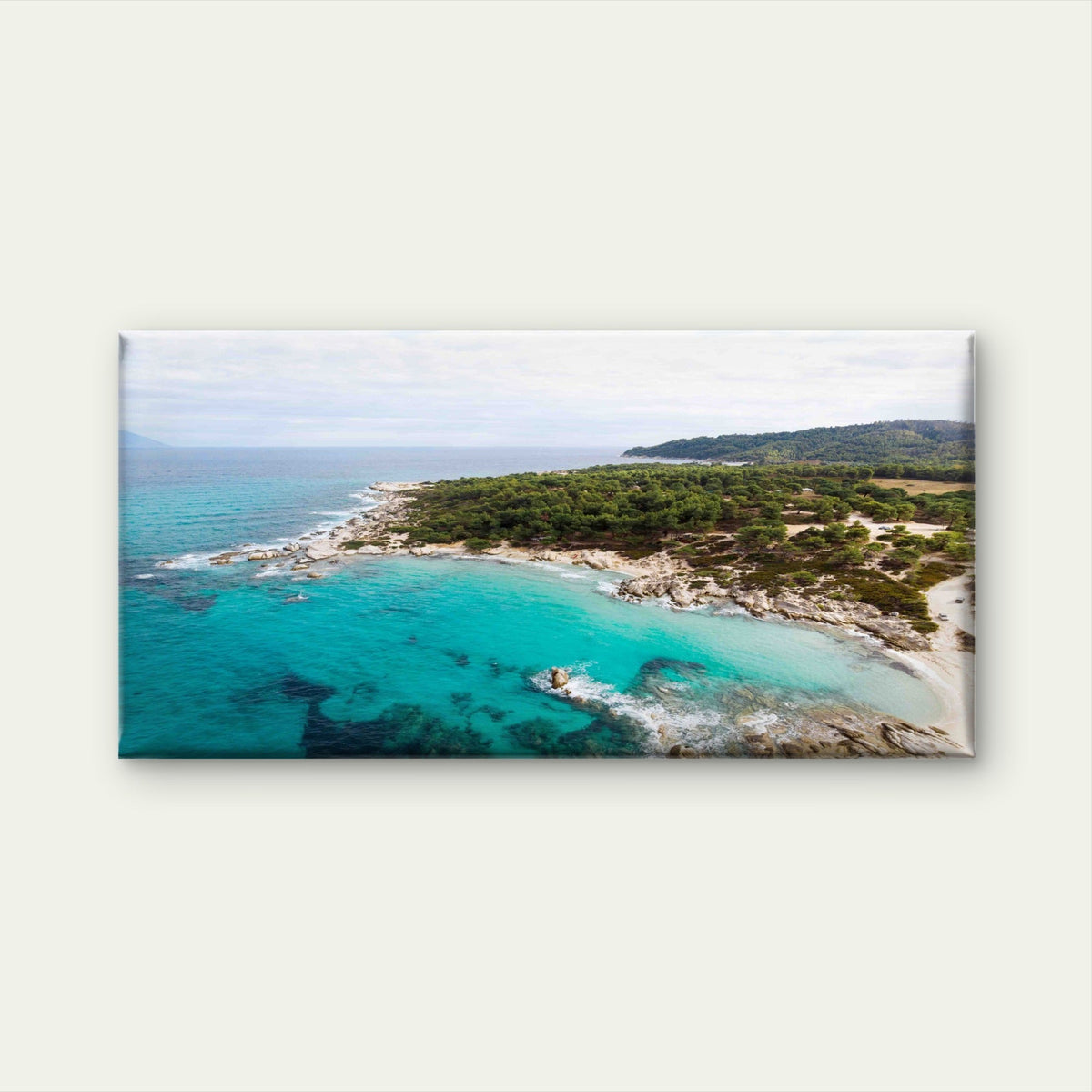 Aegean Sea Coast Wall Art Canvas Office Home Room Framed 120x60cm