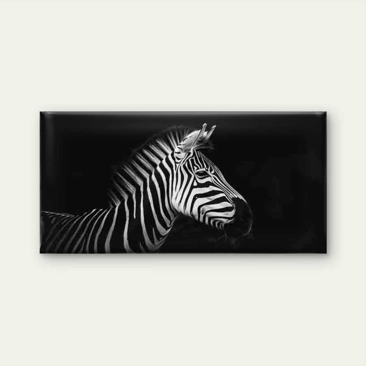 Close-Up of a Zebra Head Wall Art Canvas Office Home Room Framed 80x45cm