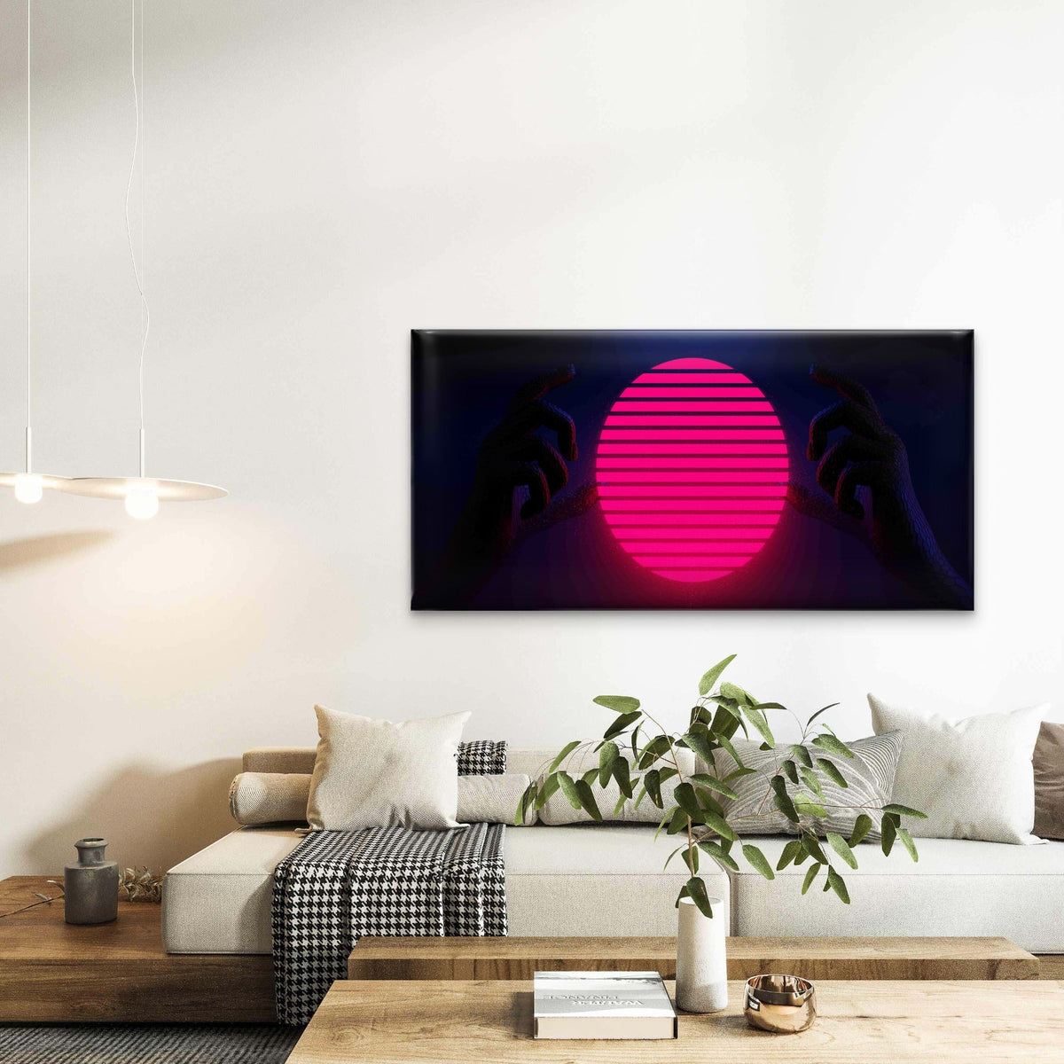 Futuristic Cyberpunk City Wall Art Canvas Office Home Room Framed 80x45cm