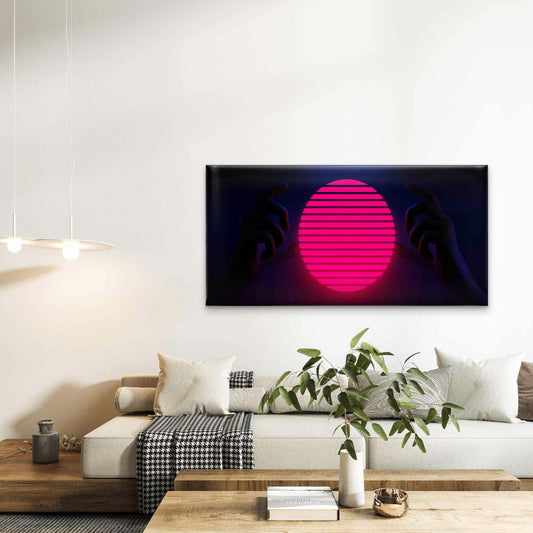 Futuristic Cyberpunk City Wall Art Canvas Office Home Room Framed 80x45cm