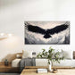 Soaring Eagle Black Ink Tones Wall Art Canvas Office Home Room Framed 80x45cm