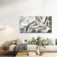 White Organic Abstract Line Art Wall Art Canvas Office Home Room Framed 120x60cm