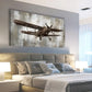 Vintage Airplane Retro Military Wall Art canvas office home room framed 120x60cm