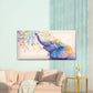 Joyful Elephant Rainbow Spray Wall Art Canvas Office Home Room Framed 80x45cm