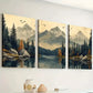 3pcs Ready to Hanging, Modern Wind Natural Forest Mountain Scenery Nature Wall Art Set Canvas Framed 40x60cm - High Quality Print 100% Australian Made Wall Canvas Ready to Hang