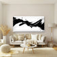 Zen Ink Brush Stroke Wall Art Canvas Office Home Room Framed 80x45cm