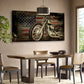 American Flag Retro Motorcycle Wall Art canvas office home room framed 120x60cm