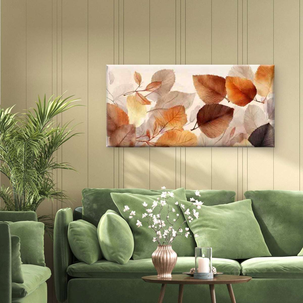 Autumn Maple Leaves Wall Art Canvas Office Home Room Framed 120x60cm