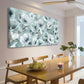 Grey and White Blossom Botanical Wall Art canvas office home room framed 120x60cm