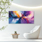Yellow, Pink & Purple Abstract Wall Art Canvas Office Home Room Framed 80x45cm