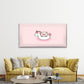 Kawaii Piglet Float Pastel Pink Wall Art Canvas Office Home Room Framed 120x60cm