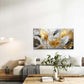 Golden Feathers on a Gray Back Wall Art Canvas Office Home Room Framed 120x60cm