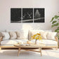 3pcs Black & White Print with Starry Night Sky, Pine Trees Metal Print Ready to Hang Art