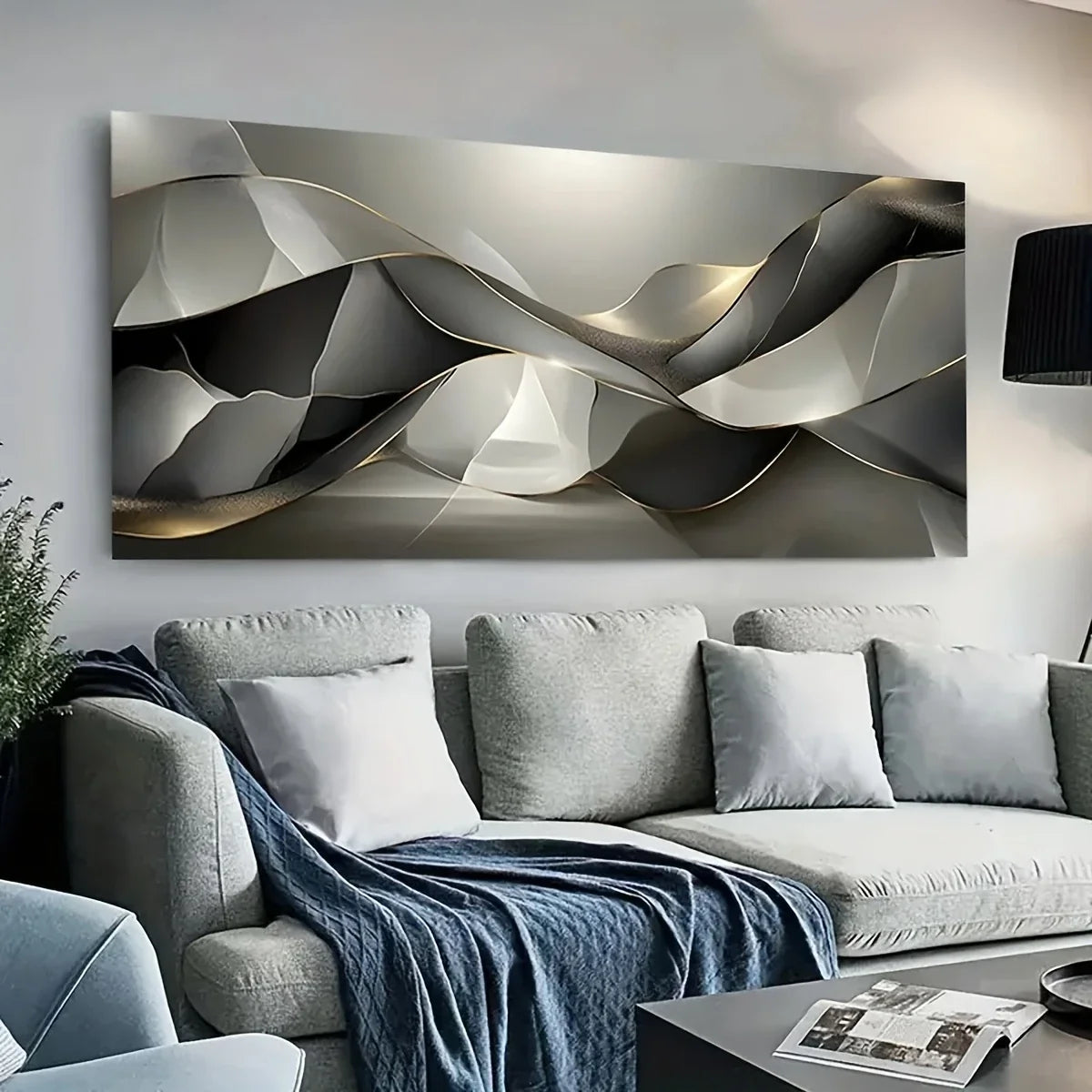 Golden & Black Textured Wall Art wall canvas office home room framed 120x60cm