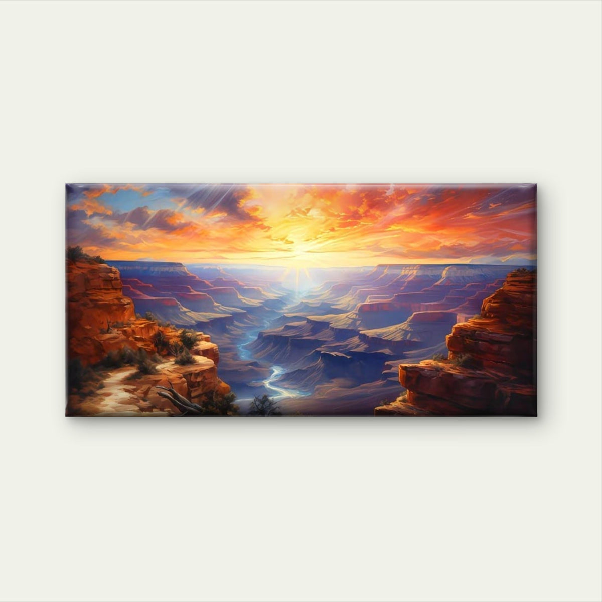 Grand Canyon Sunset Wall Art Canvas Office Home Room Framed 80x45cm
