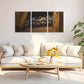 3pcs Close-Up of Raccoon Peeking Out of Window Metal Print Ready to Hang Art