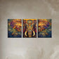 3pcs Charming Elephant Painting Colorful Design Metal Print Ready to Hang Art