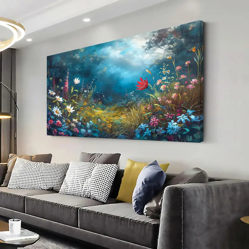 Beautiful Colorful Grassland Forest Wall Art canvas office home room framed 120x60cm